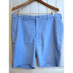 Peter Millar Men's Hybrid Golf Shorts 36 Blue Flat Front Performance Activewear